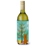 Caroline'S Treasures Bb4147Literk Merry Christmas Tree Karelian Bear Dog Wine Bottle Beverage Insulator Hugger, 750Ml, Multico