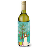 Caroline'S Treasures Bb4148Literk Merry Christmas Tree Borzoi Wine Bottle Beverage Insulator Hugger, 750Ml, Multicolor