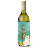Caroline'S Treasures Bb4155Literk Merry Christmas Tree Samoyed Wine Bottle Beverage Insulator Hugger, 750Ml, Multicolor