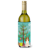 Caroline'S Treasures Bb4156Literk Merry Christmas Tree Russian Spaniel Wine Bottle Beverage Insulator Hugger, 750Ml, Multicolo