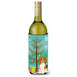 Caroline'S Treasures Bb4165Literk Merry Christmas Tree Beagle Tricolor Wine Bottle Beverage Insulator Hugger, 750Ml, Multicolo