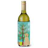 Caroline'S Treasures Bb4180Literk Merry Christmas Tree Yellow Labrador Wine Bottle Beverage Insulator Hugger, 750Ml, Multicolo