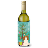 Caroline'S Treasures Bb4183Literk Merry Christmas Tree Cavalier Spaniel Wine Bottle Beverage Insulator Hugger, 750Ml, Multicol