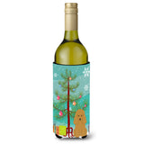 Caroline'S Treasures Bb4194Literk Merry Christmas Tree Poodle Tan Wine Bottle Beverage Insulator Hugger, 750Ml, Multicolor