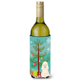 Caroline'S Treasures Bb4195Literk Merry Christmas Tree Poodle White Wine Bottle Beverage Insulator Hugger, 750Ml, Multicolor