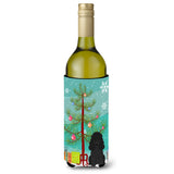 Caroline'S Treasures Bb4196Literk Merry Christmas Tree Poodle Black Wine Bottle Beverage Insulator Hugger, 750Ml, Multicolor