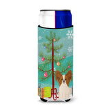 Caroline'S Treasures Bb4203Muk Merry Christmas Tree Papillon Red White Michelob Ultra Hugger For Slim Cans, Multicolor