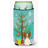 Caroline'S Treasures Merry Christmas Tree Papillon Red White Tall Boy Beverage Insulator Hugger Bb4203Tbc, Multicolor