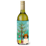 Caroline'S Treasures Bb4204Literk Merry Christmas Tree Petit Basset Griffon Veenden Wine Bottle Beverage Insulator Hugger, 750