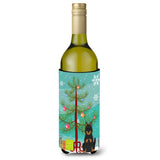 Caroline'S Treasures Bb4205Literk Merry Christmas Tree Beauce Shepherd Dog Wine Bottle Beverage Insulator Hugger, 750Ml, Multi