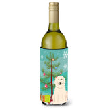 Caroline'S Treasures Bb4208Literk Merry Christmas Tree Great Pyrenees Wine Bottle Beverage Insulator Hugger, 750Ml, Multicolor