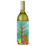 Caroline'S Treasures Bb4220Literk Merry Christmas Tree Cocker Spaniel Red Wine Bottle Beverage Insulator Hugger, 750Ml, Multic