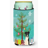 Caroline'S Treasures Merry Christmas Tree Smooth Fox Terrier Tall Boy Beverage Insulator Hugger Bb4223Tbc, Multicolor