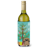 Caroline'S Treasures Bb4227Literk Merry Christmas Tree Pekingese Tan Wine Bottle Beverage Insulator Hugger, 750Ml, Multicolor,