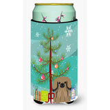 Caroline'S Treasures Merry Christmas Tree Pekingnese Tan Tall Boy Beverage Insulator Hugger Bb4227Tbc, Multicolor