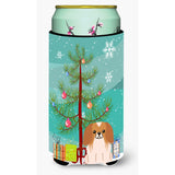 Caroline'S Treasures Merry Christmas Tree Pekingnese Red White Tall Boy Beverage Insulator Hugger Bb4228Tbc, Multicolor