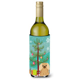 Caroline'S Treasures Bb4229Literk Merry Christmas Tree Pekingese Fawn Sable Wine Bottle Beverage Insulator Hugger, 750Ml, Mult