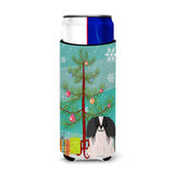 Caroline'S Treasures Bb4230Muk Merry Christmas Tree Pekingese Black White Michelob Ultra Hugger For Slim Cans, Multicolor