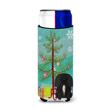 Caroline'S Treasures Bb4232Muk Merry Christmas Tree Pekingese Black Michelob Ultra Hugger For Slim Cans, Multicolor