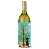 Caroline'S Treasures Bb4234Literk Merry Christmas Tree English Toy Terrier Wine Bottle Beverage Insulator Hugger, 750Ml, Multi
