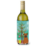 Caroline'S Treasures Bb4236Literk Merry Christmas Tree Chinese Chongqing Dog Wine Bottle Beverage Insulator Hugger, 750Ml, Mul