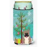 Caroline'S Treasures Merry Christmas Tree English Bulldog Grey Brindle Tall Boy Beverage Insulator Hugger Bb4251Tbc, Multicolo