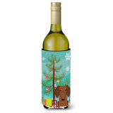 Caroline'S Treasures Bb4255Literk Merry Christmas Tree Dachshund Red Brown Wine Bottle Beverage Insulator Hugger, 750Ml, Multi