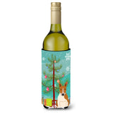 Caroline'S Treasures Bb4260Literk Merry Christmas Tree Bull Terrier Red White Wine Bottle Beverage Insulator Hugger, 750Ml, Mu