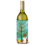 Caroline'S Treasures Bb4262Literk Merry Christmas Tree Bull Terrier Brindle Wine Bottle Beverage Insulator Hugger, 750Ml, Mult