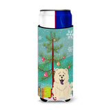 Caroline'S Treasures Bb4265Muk Merry Christmas Tree Chow Chow White Michelob Ultra Hugger For Slim Cans, Multicolor