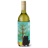 Caroline'S Treasures Bb4268Literk Merry Christmas Tree Chow Chow Black Wine Bottle Beverage Insulator Hugger, 750Ml, Multicolo