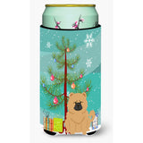Caroline'S Treasures Merry Christmas Tree Chow Cream Tall Boy Beverage Insulator Hugger Bb4269Tbc, Multicolor