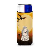 Caroline'S Treasures Bb4351Muk Halloween Shih Tzu Silver White Michelob Ultra Hugger For Slim Cans, Multicolor