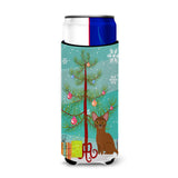 Caroline'S Treasures Abyssinian Cat Merry Christmas Tree Michelob Ultra Hugger, Slim Can, Multicolor
