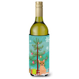 Caroline'S Treasures Australian Mist Cat Merry Christmas Tree Wine Bottle Beverage Insulator Hugger, 750 Ml, Multicolor