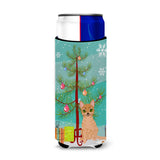 Caroline'S Treasures Australian Mist Cat Merry Christmas Tree Michelob Ultra Hugger For Slim Cans, Slim Can, Multicolor