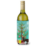 Caroline'S Treasures Peter Bald Cat Merry Christmas Tree Wine Bottle Beverage Insulator Hugger, 750 Ml, Multicolor