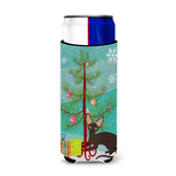 Caroline'S Treasures Peterbald Cat Merry Christmas Tree Michelob Ultra Hugger For Slim Cans, Slim Can, Multicolor