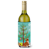 Caroline'S Treasures Skokie Cat Merry Christmas Tree Wine Bottle Beverage Insulator Hugger, 750 Ml, Multicolor