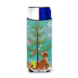 Caroline'S Treasures Sokoke Cat Merry Christmas Tree Michelob Ultra Hugger For Slim Cans, Slim Can, Multicolor