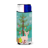 Caroline'S Treasures Sphynx Cat Merry Christmas Tree Michelob Ultra Hugger For Slim Cans, Slim Can, Multicolor