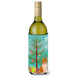 Caroline'S Treasures Merry Christmas Tree Ural Rex Cat Wine Bottle Beverage Insulator Hugger, 750 Ml, Multicolor