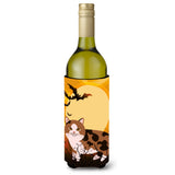 Caroline'S Treasures Halloween Manx Cat Wine Bottle Beverage Insulator Hugger, 750 Ml, Multicolor