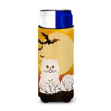 Caroline'S Treasures Halloween Persian Cat Michelob Ultra Hugger For Slim Cans, Slim Can, Multicolor