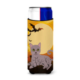 Caroline'S Treasures Halloween Russian Blue Cat Michelob Ultra Hugger For Slim Cans, Slim Can, Multicolor