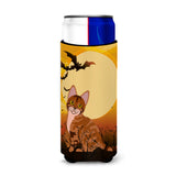 Caroline'S Treasures Halloween Sokoke Cat Michelob Ultra Hugger For Slim Cans, Slim Can, Multicolor