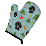 Caroline'S Treasures Bb5004Ovmt Christmas Smooth Black And Tan Dachshund Oven Mitt, 12 By 8.5, Multicolor