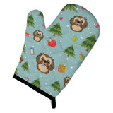 Caroline'S Treasures Bb5038Ovmt Christmas Chocolate Brown Shih Tzu Oven Mitt, 12 By 8.5, Multicolor
