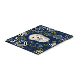 Blue Flowers Golden Retriever Mouse Pad, Hot Pad Or Trivet