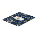 Blue Flowers Pomeranian Mouse Pad, Hot Pad Or Trivet